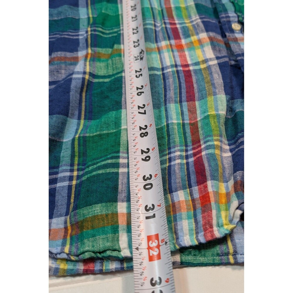 Polo Ralph Lauren Plaid Linen Shirt Multicolor Men's LT Large Tall Untucked Fit - Picture 8 of 8